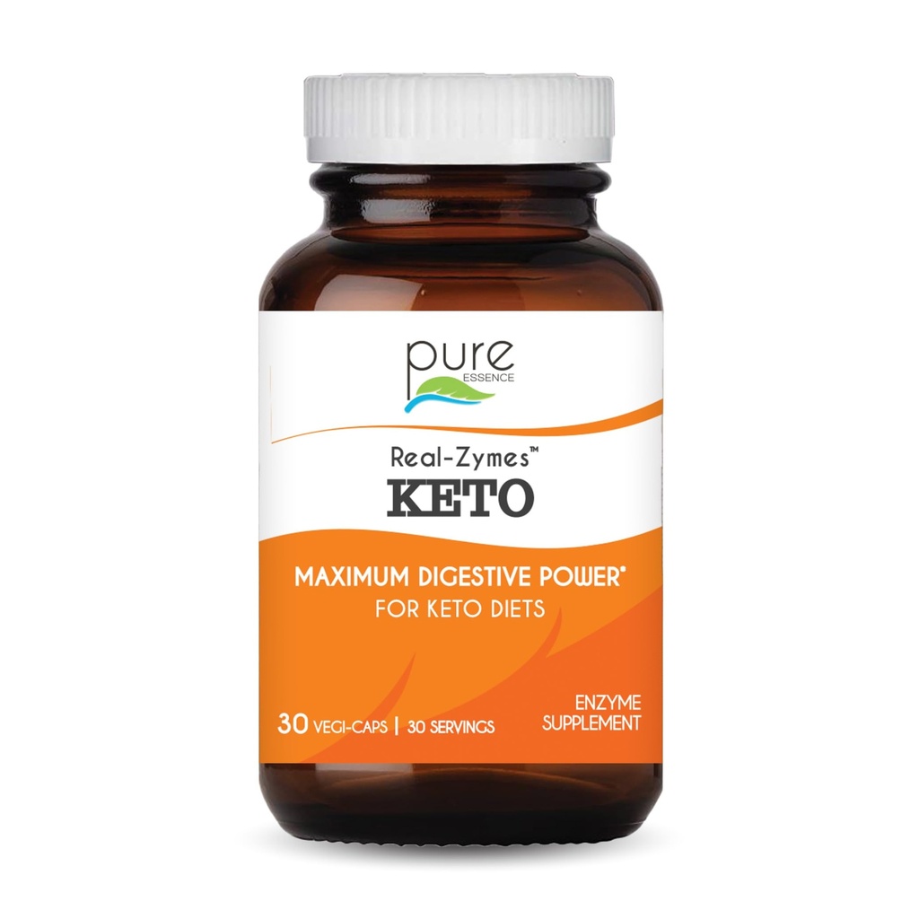 Real-ZymesTM KETO Prebavne encime Dopolnilo s probiotiki za boljše prebavljanje - Naravna podpora za lajšanje napenjanje, plin, Belčing, driska, zaprtje, IBS, itd - 30 Caps