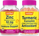 No ja Cink + Kurkumin, Gummies Bundle - odličen okus, vitaminski dodatek, brez glutena, GSO brezplačno, žvečljivi Gummy