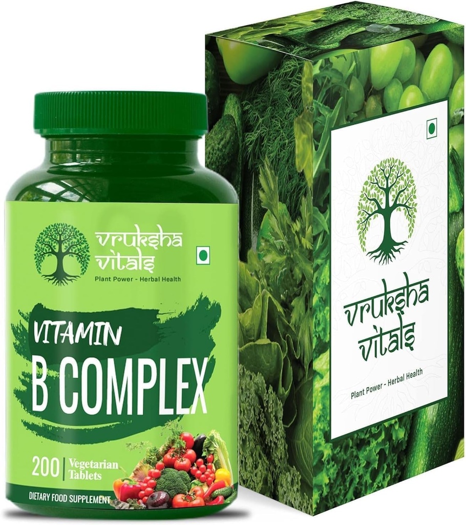 Vitamin B Complex 100% RDA - 200 tablet/kapsulov - B vitamini dodatek (B1, B2, B3, B5, B6, B7, B9, B12), Zelena