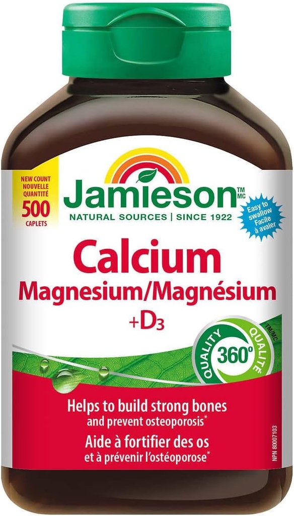 Jamieson Calcium Magnezij z vitaminom D3, 365 Kapleti