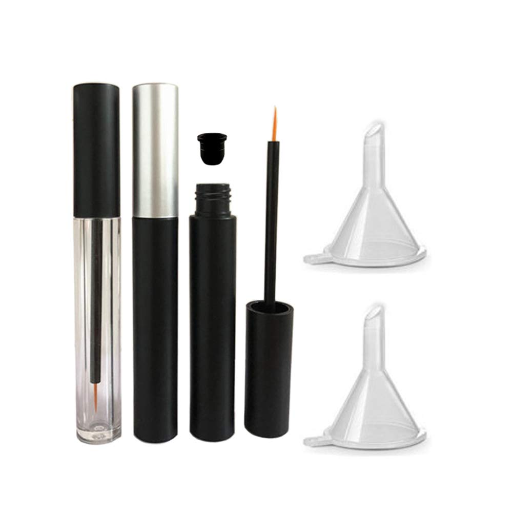 3 kosi 5ml Prazne Eyeliner cevi za ponovno polnjenje trepalnice tekoča steklenica Plastic Eyeliner Viale Tube z Brush trepalnice rastnega olja maskara cevi za kozmetiko Na voljo 2 Mini Palstic Funnels