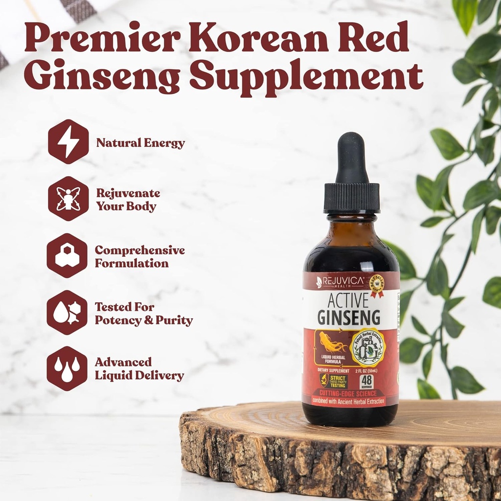 Aktivni ginseng korejski Red Panax ginseng z naravnimi ginsenozidi - hitro absorbira tekočine - Podpira zdravo energijo, Vitalnost, Mood in več