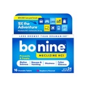 Bonine Non-Drowsy za gibalne bolezni Relief, morska bolezen, avto bolezen, slabost, & bruhanje - Meclizine HCI 25mg, Travel-Sized - 16ct Raspberry Žvečljive tablete (Packaging maj Vary)