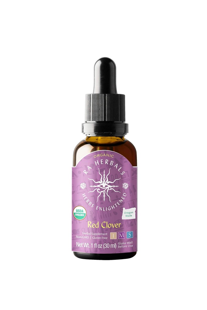 Ra Zelišča Organic Red Clover Liquid Extract - Menopause Podpora - 1 fl oz