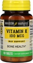 Mason Vitamini Vitamin K 100 mcg tablete, 100- Count steklenice