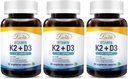 Lovita Vitamin K2 + D3, 400 i.e. Vegan Vitamin D3 & 120 μg Vitamin K2 (MK-7), 2 v 1 Formuli, Imunski vitamin kompleks, podpira vaše srce, zobje in imunske funkcije, 30 vegetarijanskih kapsul (Pack po 3)