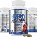 Horny Kozel Weed 1590mg Dodatna moč w. Maca, L-arginin, ginseng, povečanje zmogljivosti, Stamina, Energy, Non-GMO Formula, 90 Kapsule