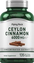 Piping Rock Ceylon Cimet Kapsule 6000mg 