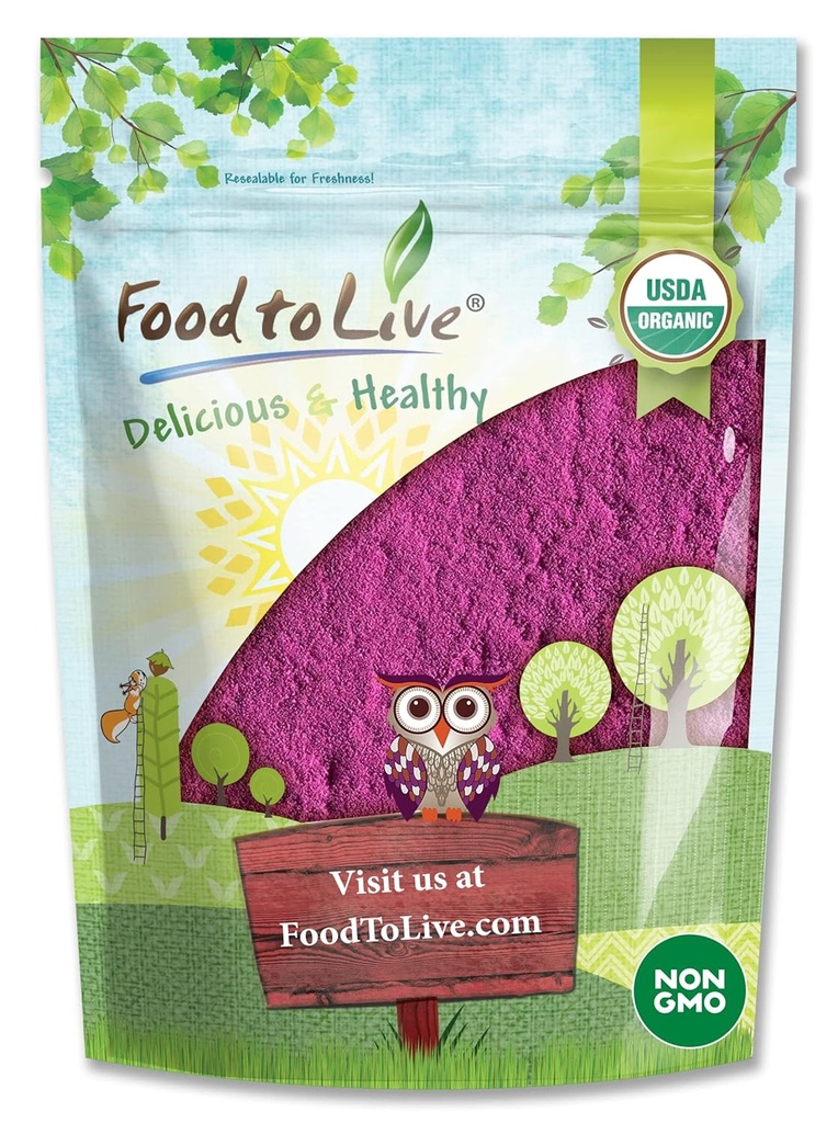 Hrana za živo ekološko sok črni ribez v prahu, 8 Ounces – ne-GMO, Raw, Kosher, Vegan Superfood, razsutem stanju, bogata z antioksidanti, Odlično za sokove, pijače in napitki, Vsebuje maltodekstrin