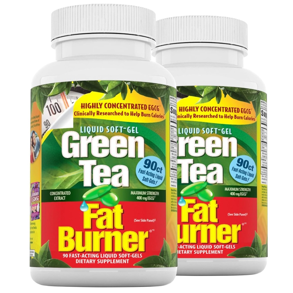 Uporabna prehrana Zelena čaj Fat Burner - 30 Tekoči soft-Gels, Pack of 2 - Poveča kalorie gorijo in dobave Močni antioksidanti - 90 Skupaj Serving