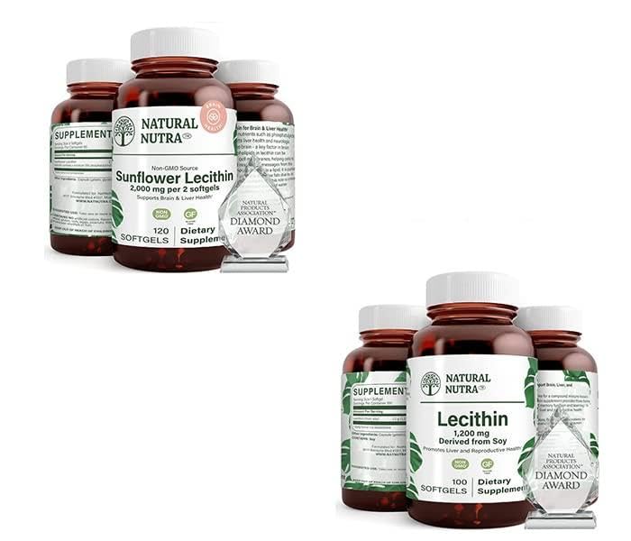 Naravni nutra sončnični lecitin Dopolnilo 2000 mg 120 Soja Lecitin Prehranska dopolnila 1200 mg 100 Softgels