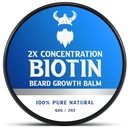 Balzam za biotinbrade za moške & conditioning Brada Vosek - izdelan z ricinusovim oljem naravne in organske sestavine - Hidrati in odtenki Facial Hair Rast - 2 Ounce Tin