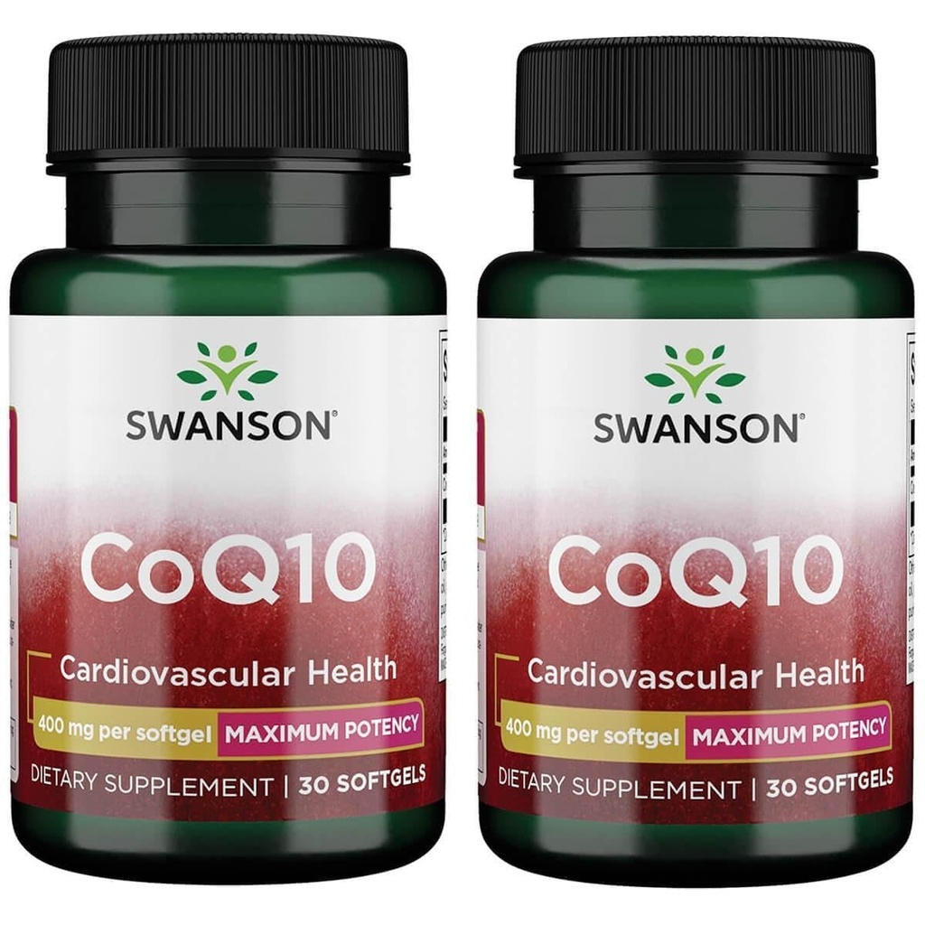Swanson CoQ10 - Pomaga spodbujati zdravje srca, energetsko podporo, in Aids Splošni kardiovaskularni sistem zdravje - Pomaga ohraniti koencim Q10 dodatek - (30 Softgels, 400mg vsak) (2 paket)