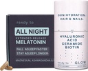 Kožna hidracija in pomoč pri spanju Komplet za preprečevanje staranja in spanja s hialuronsko kislino, ceramidi, antioksidanti, melatonin in Ashwagandha 