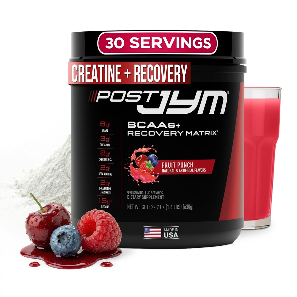 Post JYM Active Matrix - post-workout z BCAA, Glutamin, Kreatin HCL, Beta-Alanin, in več JYM dopolnilo Znanstveno sadje Punch, 30 Servings