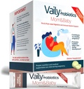 Vaily mama & dojenček probiotik - Post & prenatal vitamini probiotiki v prahu za ženske - krepi imunski sistem & prebavni zdravje, zdravo otroško kožo - prenatalne esencialne, enostavno prebavljanje - 30 palic