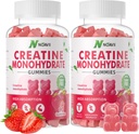 Kreatin Monohidrat Gumies 5000mg za moške in ženske, Žvečilni hidrat Kreatin Monohidrat za mišično moč, mišice graditelj, energijska okrepitev, Predworkout dodatek-180 Jagodni gumiji