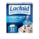 Lactaid Fast Act Laktoza Intolerance Relief Caplets z encimom laktaze za preprečevanje plina, napenjanje in driska zaradi laktozne občutljivosti, Idealno za potovanja & On-The-Go, 32 Pakiranja 1-Count
