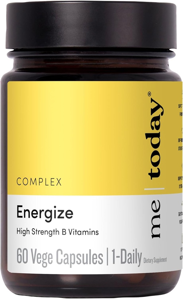me danes Energise Supplement Super B Vitamin B kompleks za moške in ženske - B6, B12 z vitaminom C, cink, Ashwagandha in Sibirski ginseng - Energy and Immune Support - Vegan, 60 Servings