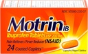 Motrin IB, Ibuprofen 200 mg tablete za zvišano telesno temperaturo, bolečine v mišicah, glavobol in lajšanje bolečine v hrbtu, 24 Ct