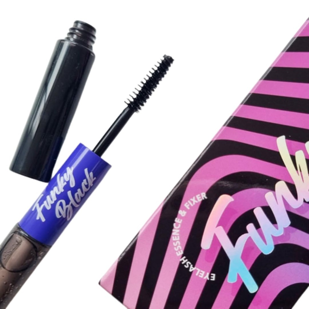 Funky črne trepalnice rast serum izboljšanje za rast Debeli, Daljši las & Obraba boot 1.7fl oz + Popravljalec trepalnic 1.7 fl oz (Pospeševalnik in fikser v enem)