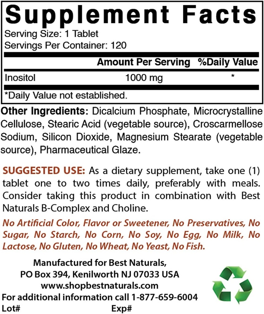 Najboljši naravni inozitol 1000 mg & selen 200 mcg
