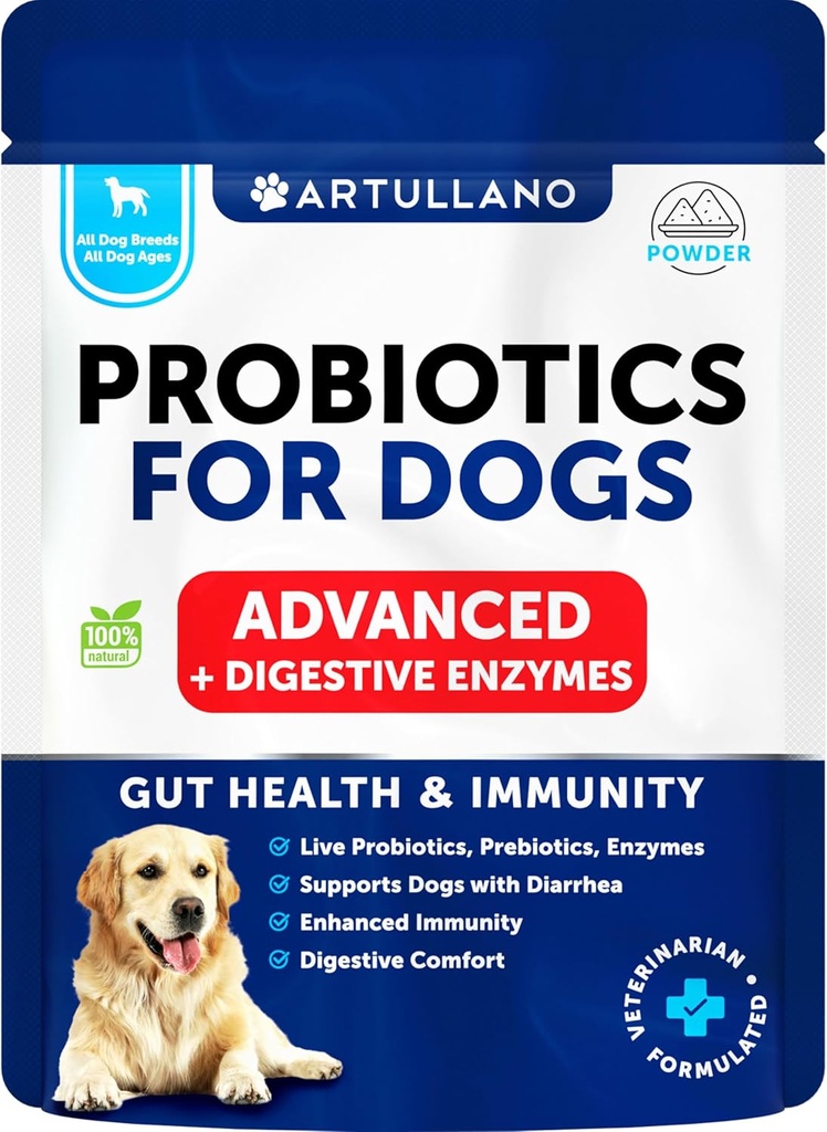 Probiotiki za pse - podpora Gut Health, Srbeče kože, alergije, Imuniteta, Yeast Balance - Pasji probiotiki in prebavne encime - 30 palic