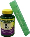 Spomladanska dolina Vitamin B12 Hitro raztapljanje tablete Prehranska dopolnila, 2500 Mcg, Cherry Flavor, 120 grof s komplimentni Grafton pot tablete Organizator