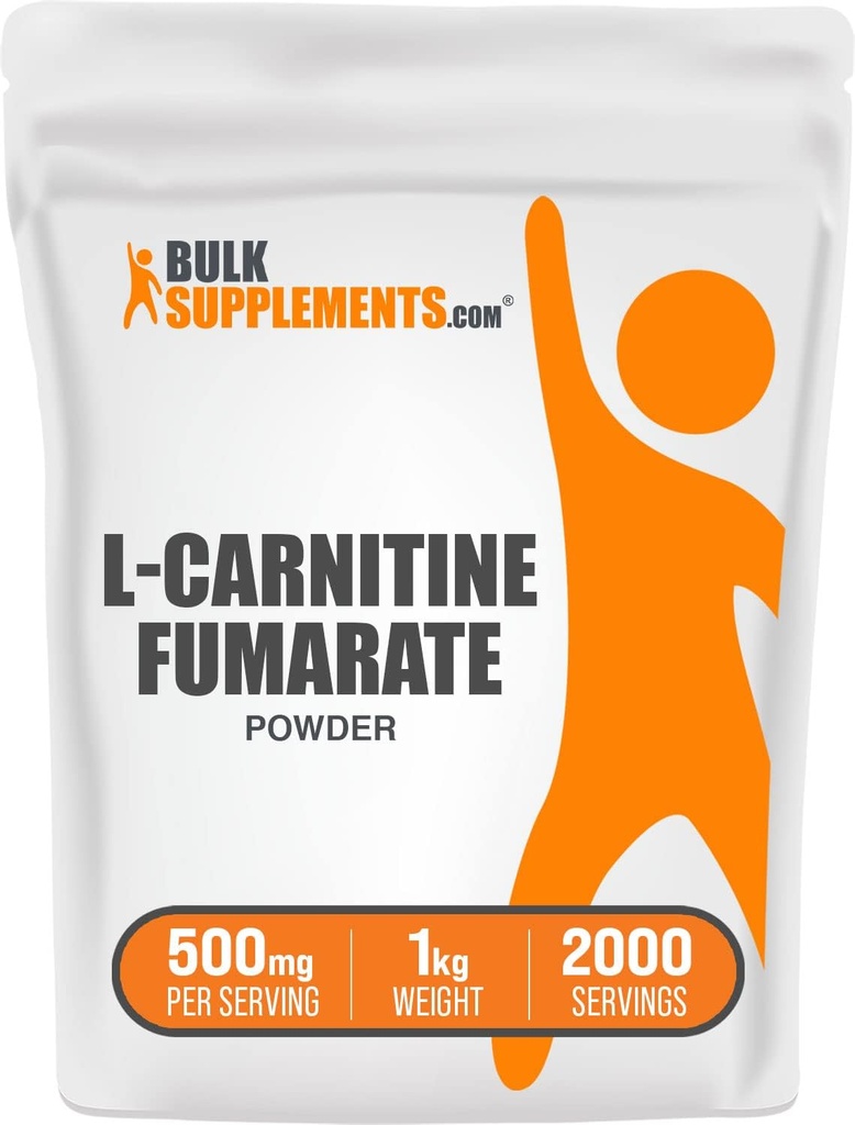 BulkSupplements.com L-karnitin Fumarate prašek - karnitine dodatek, Športna prehrana, L-karnitine 500mg - Gluten Free, 500mg na serviranje, Gluten Free, 1kg (2,2 lbs) (Pack of 1)