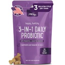 iHeartDogs 3-v-1 probiotik za pse z bučo za izboljšano prebavo in črevesno zdravje - pasji probiotiki in prebavni encimi, 90 število