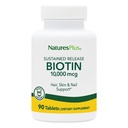 NaturesPlus Biotin, trajen izpust - 90 tablet - vegetarijanska, Gluten brez - 90 postrežbe