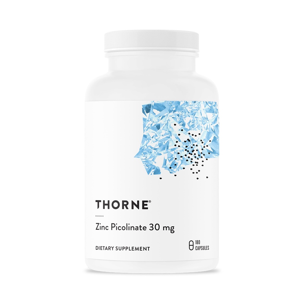 THORNE - cinkov pikolinat 30 mg - dobro absorbirani cinkov dodatek za rast in imunske funkcije* - 180 kapsul
