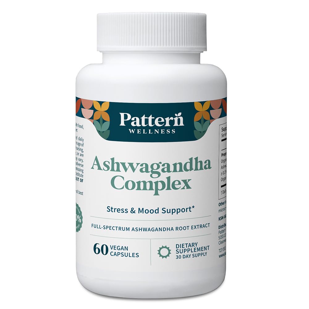 Vzorec Wellness Ashwagandha Complex za moške in ženske - KSM-66 & Black Pepper Extract - zdravje celega telesa in srca - podpira stres in razpoloženje - Non-GMO - 60 Veganske kapsule