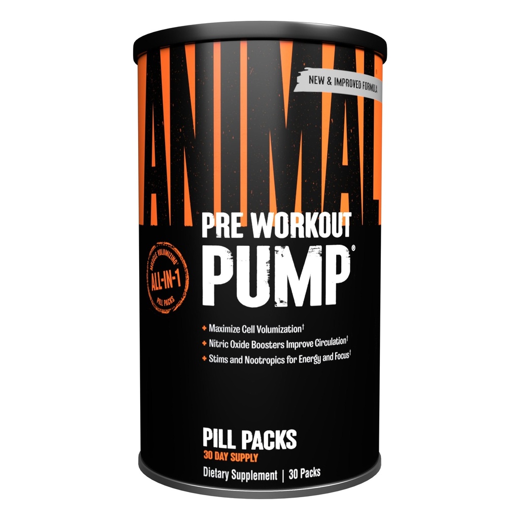 Animal Pump Pre-Workout dodatek – za energijo, fokus in Muscle Volumizing, z dušikovim oksidom ojačevalci, vključno s Stims in nootropiki, Creatine, in Ultimate Pump Izboljšava, 30 Packs