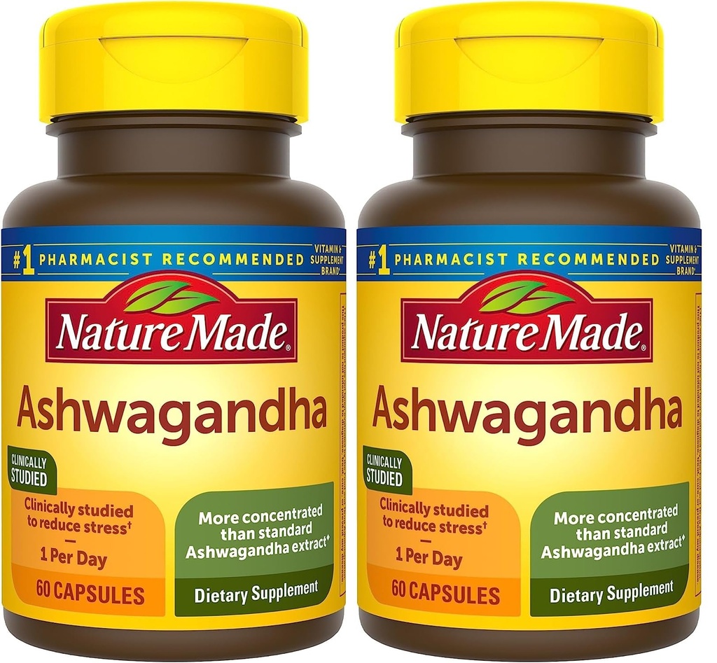 Kapsule Ashwagandha 125mg za podporo stresu, 60 kapsul, 60 dnevna zaloga (paket po 2)