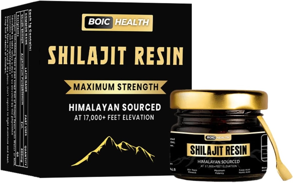 Pure Organic Shilajit Največja moč za moške in ženske z 85+ Trace Minerals dodatek za energijo, zmogljivost in imunski sistem - Shilajit Resin-50G (Pack of 1)
