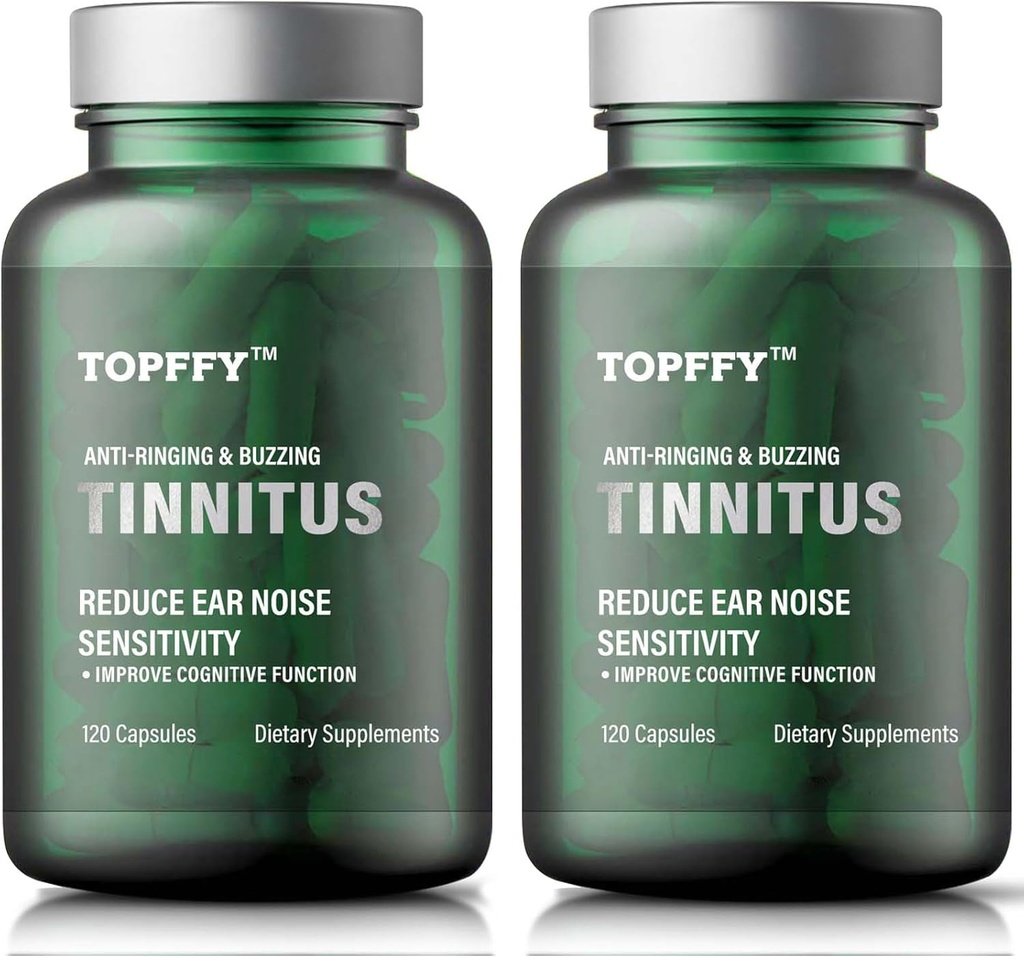 Tinitus Relief za zvonjenje ušes, 1200MG Tinitus Relief dodatek, za sluh izgubo in uho zvonjenje & tinitus Relief,240 Softgels(2 pakiranje)