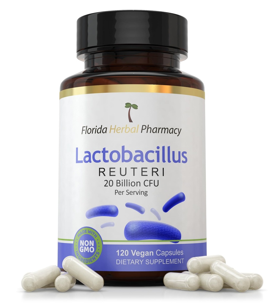 Florida Zeliščna farmacija, Lactobacillus Reuteri (Probiotik) Dodatne kapsule, 20 milijard CFU