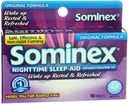 Sominex Night Time Sleep-Aid z difenhidramin HCl 25 mg, Original Formula, 16 tablet, (paket z 1)
