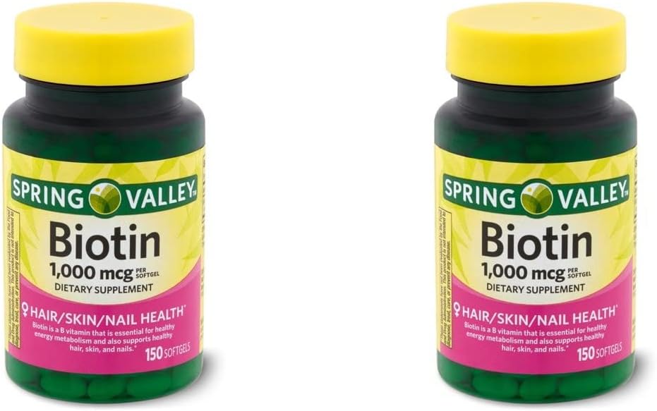 Spring Health Spring Valley Biotin 1000 Mcg 300 (2x150) Mehčalci za zdravo kožo, lase in nohte + vaš vitamin vodnik ©