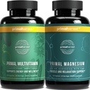 Primal žetev Multivitaminski in magnezijevi dodatki za ženske in moške Multi vitaminske kapsule in magnezijev glicinat tablete paket