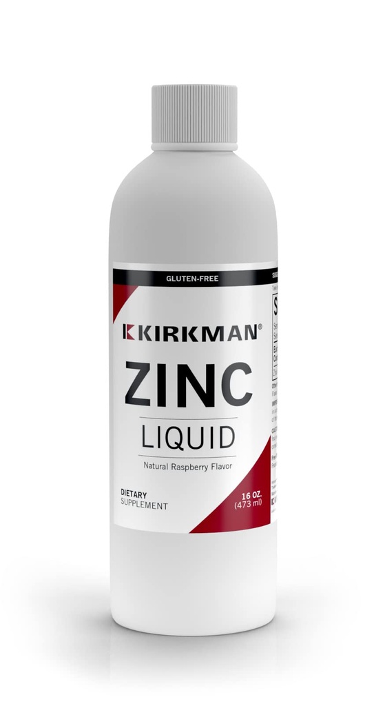 Kirkman – Cink Liquid - Nova formulacija –– 16 oz –– Aromed z naravno malino –– Brez skupnih alergenov