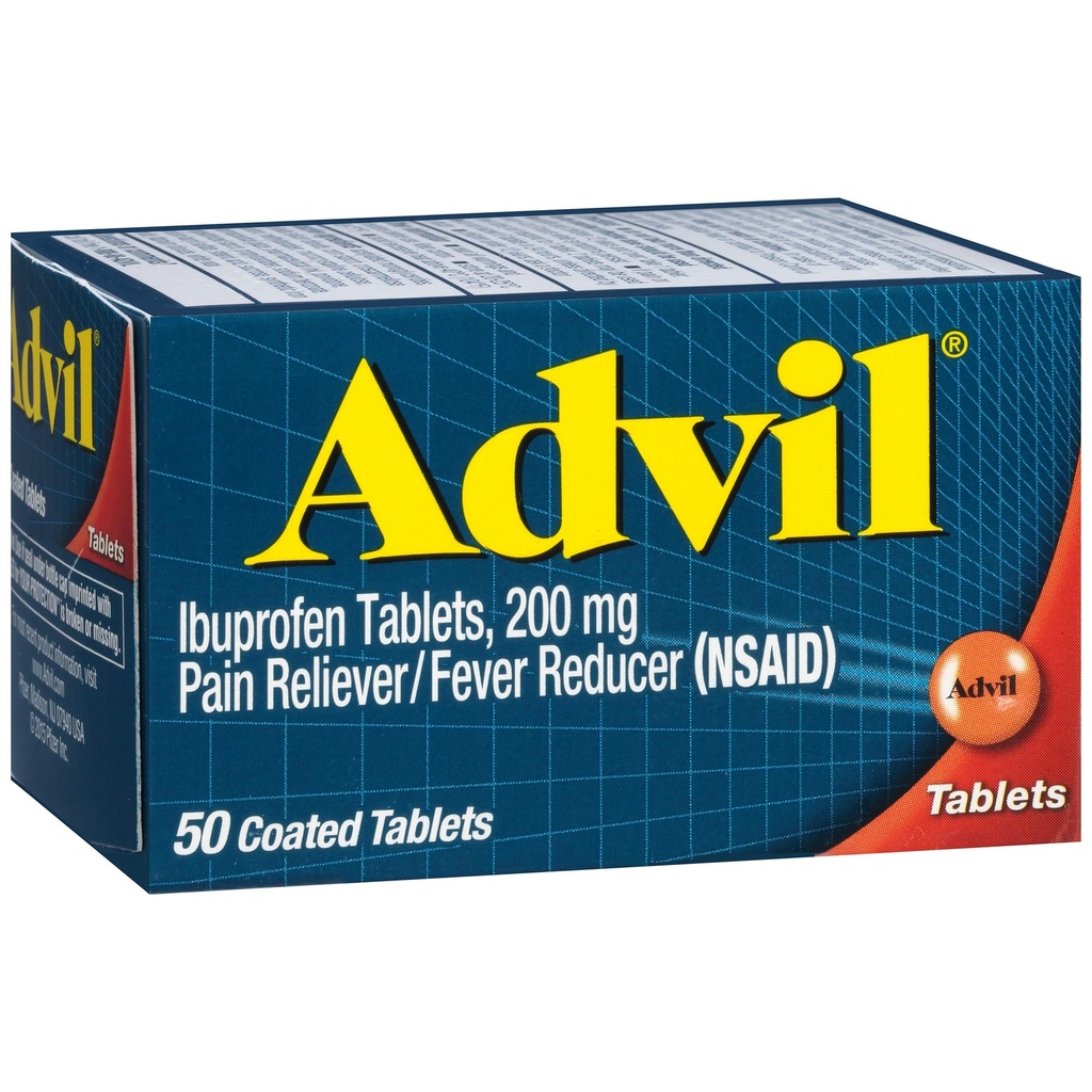Advil Pain Reliever in znižanje telesne temperature, Ibuprofen 200 mg za lajšanje bolečine - 50 Obložene tablete