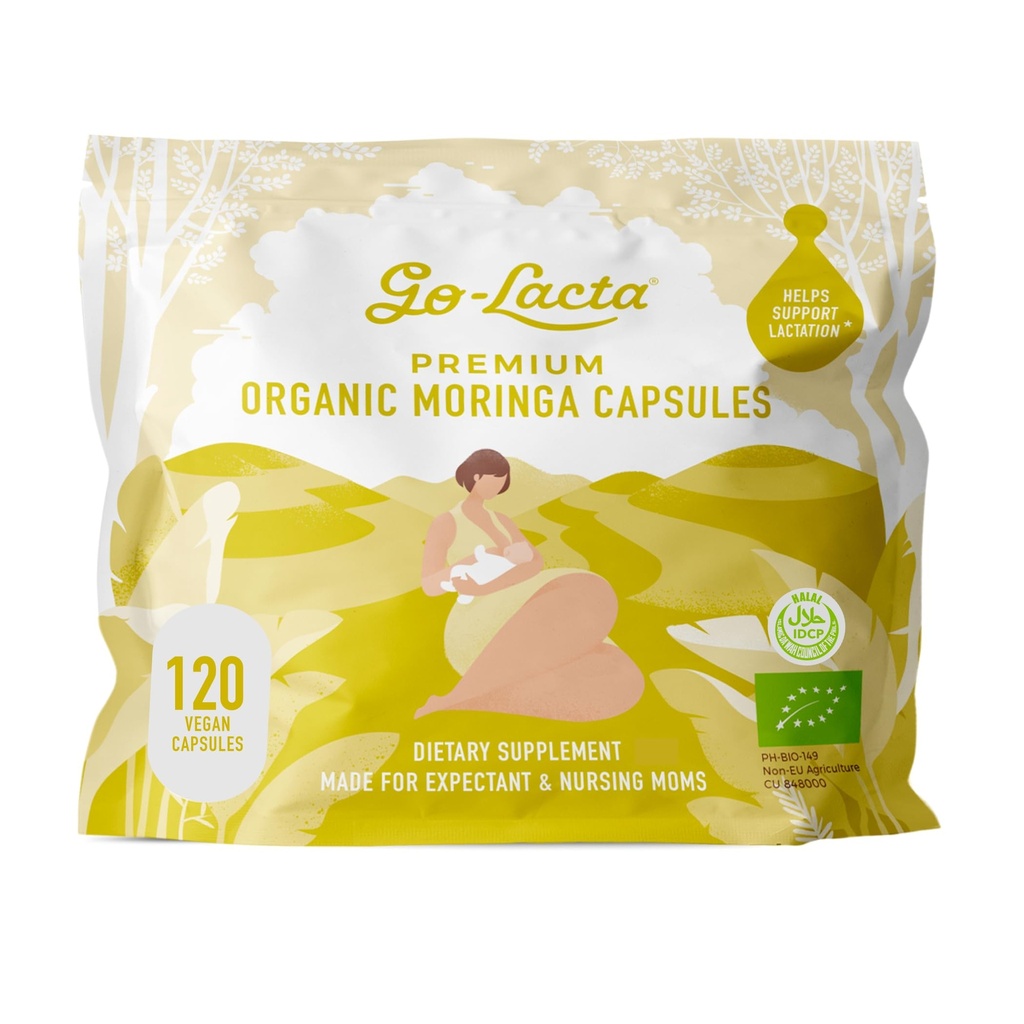 Go-Lacta® 100% Organic Moringa kapsule za dojenje matere, 120 kapsul