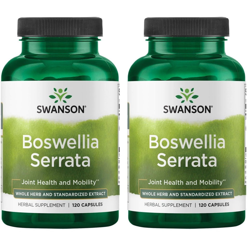 Swanson Boswellia Serrata - celoten zeliščni & standardizirani ekstrakt 120 Caps (2 paketa)