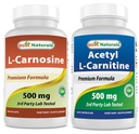 Najboljši naravni L-karnozin 500 mg & acetil L-karnitin 500 Mg