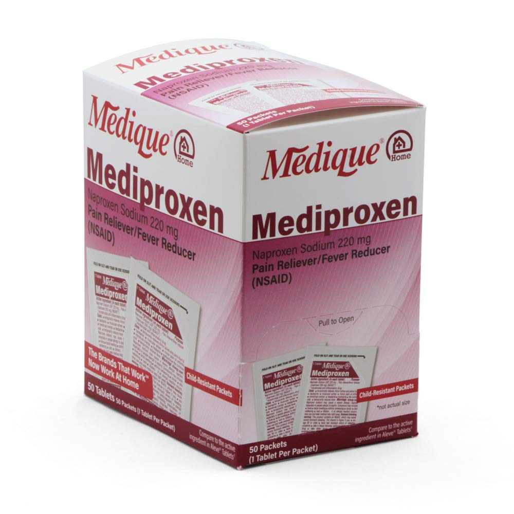 Medique @ Home Mediproxen Primerjaj Active Sestavina z Aleve 50 x 1 (Otroška obstojna embalaža), bela (73750)