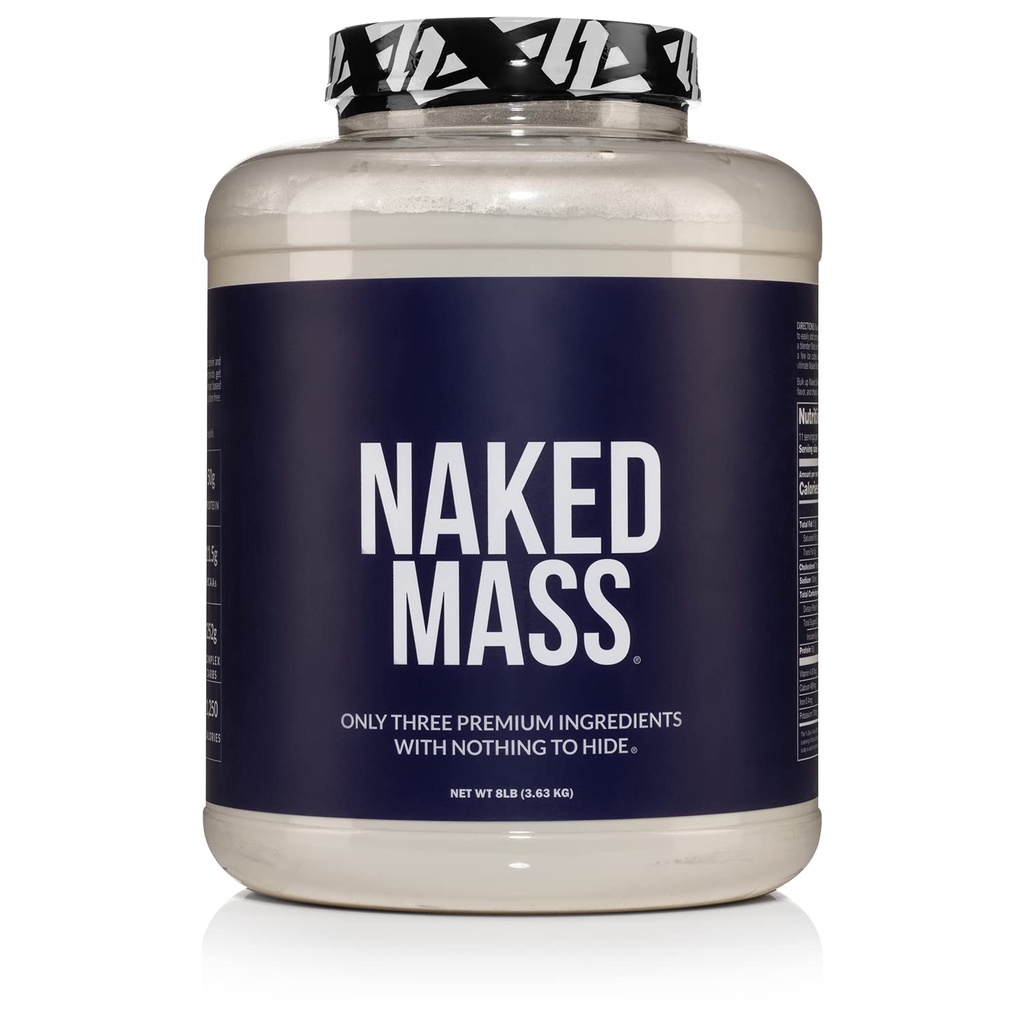 Masa NAKED - Beljakovine za naravno težo v prahu - 8 LB razsutem stanju, brez GSO, brez glutena in soje. Brez umetnih sestavin - 1.250 kalorij na postrežbo