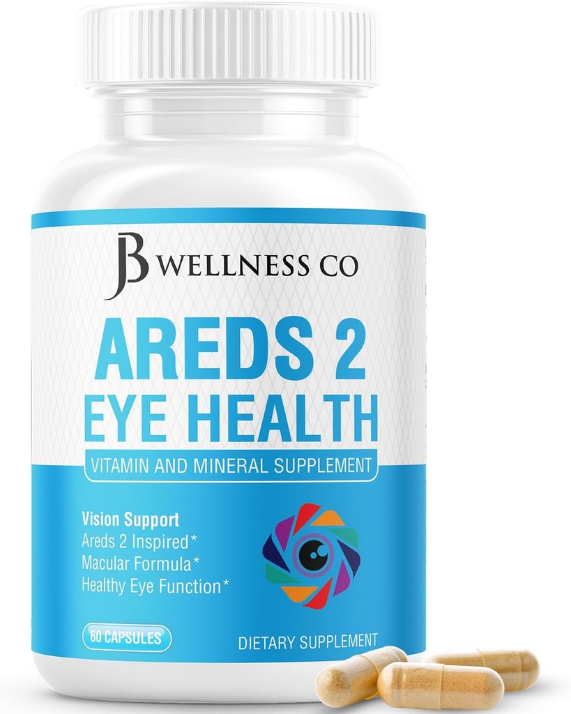 JB Wellness AREDS 2 Eye Vitamin & Mineral dodatek, Vsebuje lutein, vitamin C, Zeaksantin, cink & vitamin izboljšanje vida dodatek - 60 Count