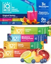 IQMIX Hidracija Elektrolitni prašek – 4-v-1 Formula za hidracijo, mentalno jasnost, razpoloženje in regeneracijo – pijača brez sladkorja Mix, Keto, magnezijev L-treonat, levja griva – 20 Count Variety Pack